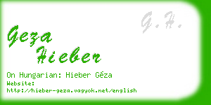 geza hieber business card