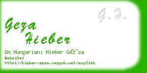 geza hieber business card